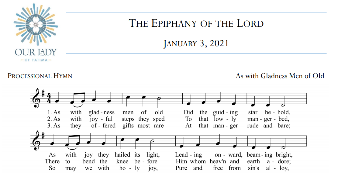 Worship Aid for January 3 - The Epiphany of the Lord